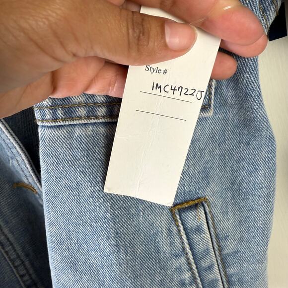 Denim Jacket Floral Embroidery Suede Fringe Western - Picture 4 of 5